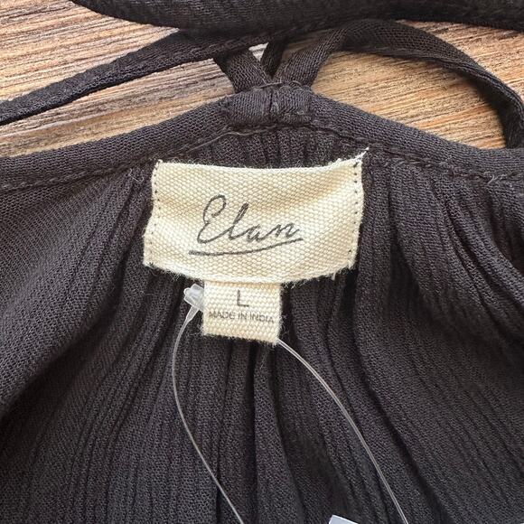 Elan Cover-Up Sleeveless Semi Sheer Cami Mini Slip Dress in Black - Picture 9 of 11